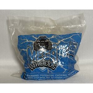 1995 Wendy's Mega Wheels Truck Black Yellow #5 Music Toy NIB Kids Meal Stickers